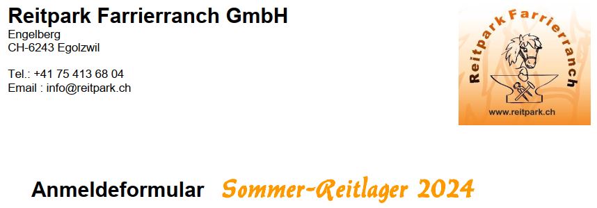 Picture Anmeldung Sommer Reitlager 2024